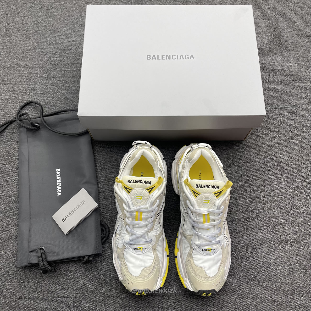 Balenciaga Runner Nylon Grey White Yellow Womens 772774 W3rny 9170 (7) - www.newkick.vip